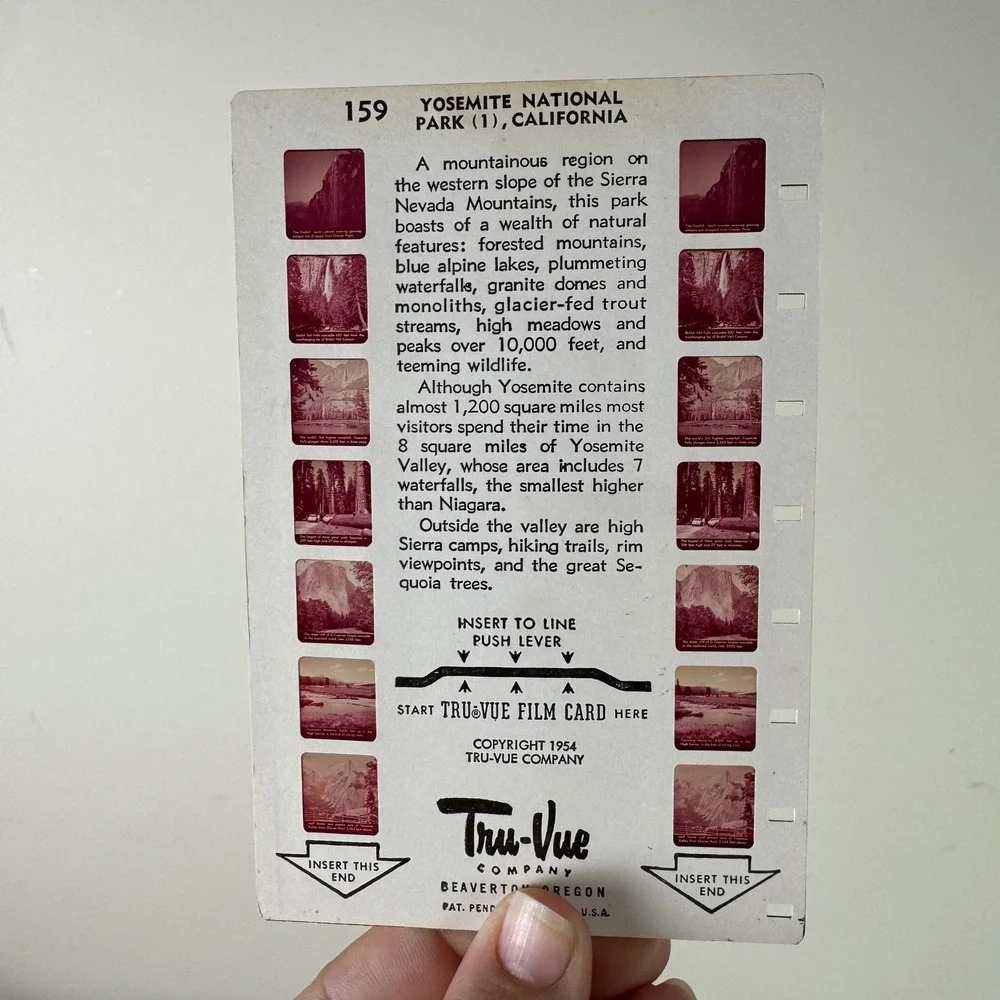1950's TruVue View Master Circus Thrills‎ Yosemite National Park Scenic Reels
